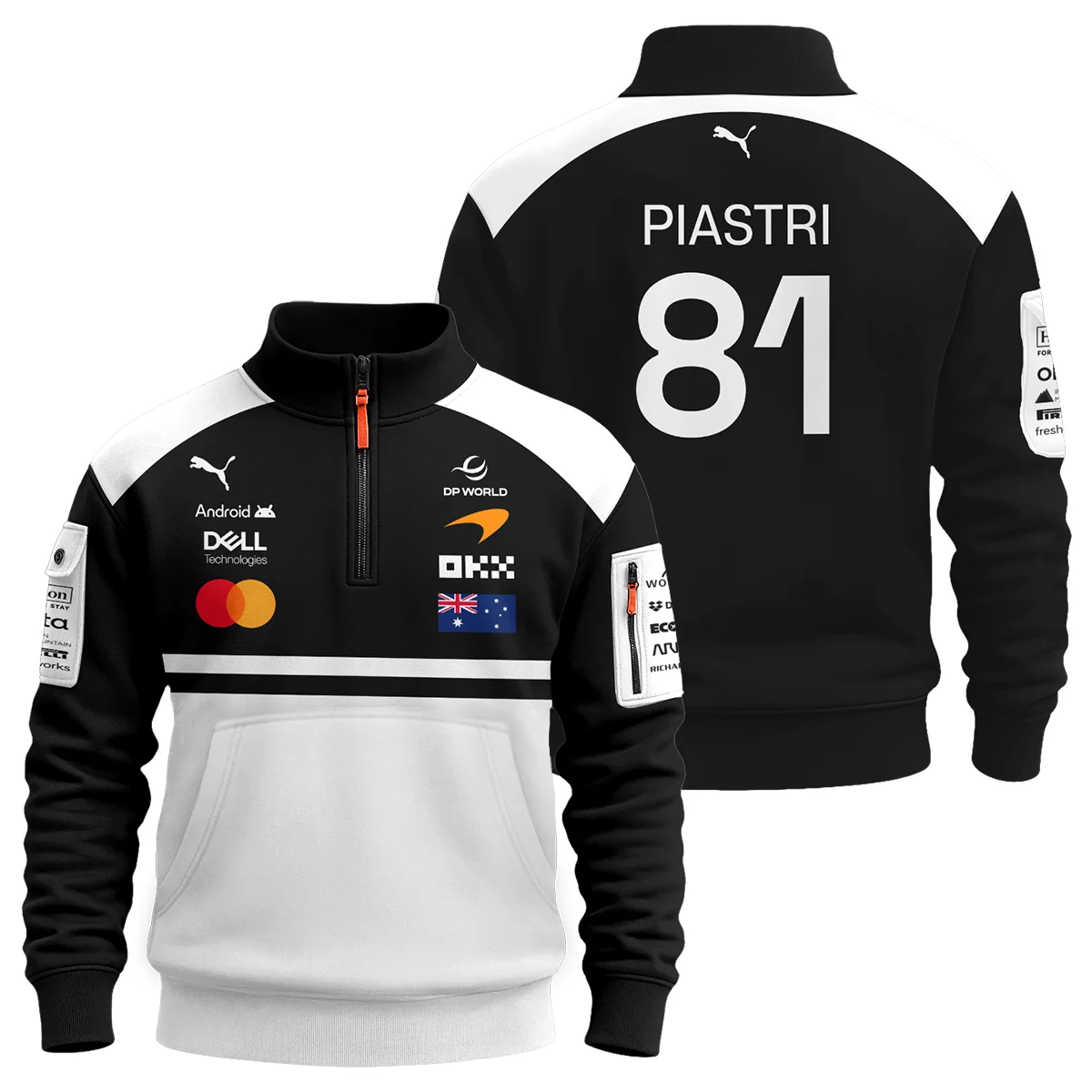 2026 Oscar Piastri McLaren F1 Teamwear Sweatshirt Zipper BLOP4226A2SHZ - White - Trackside Outfit