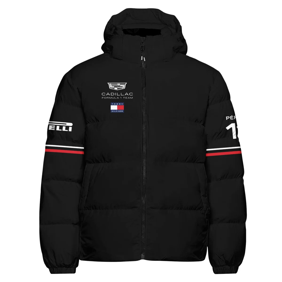 2026 Sergio Perez Cadillac F1 Teamwear Down & Puffer Jackets BLVACDL9226A4HCJ - Black - Image 2