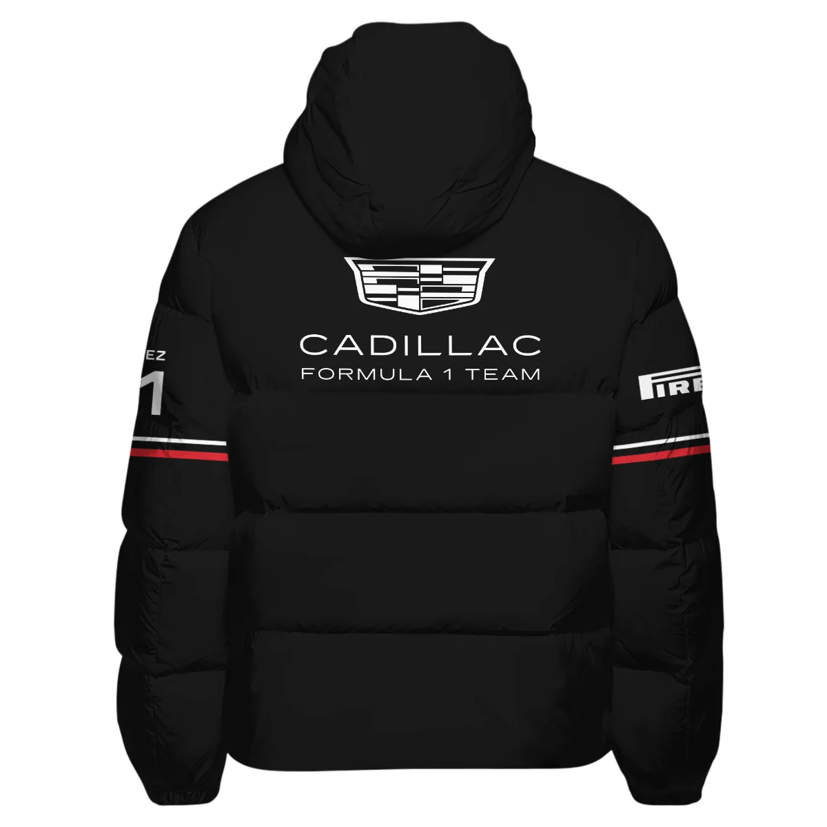 2026 Sergio Perez Cadillac F1 Teamwear Down & Puffer Jackets BLVACDL9226A4HCJ - Black - Image 3