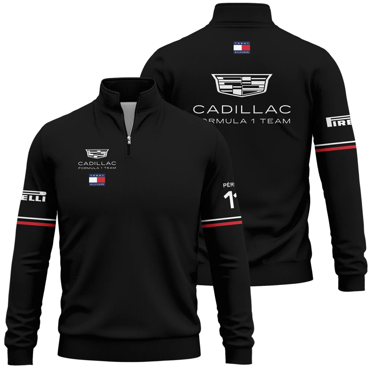 2026 Sergio Perez Cadillac F1 Teamwear Quarter Zip Sweatshirt BLVACDL9226A4QZS - Black - Formula Racing Apparel