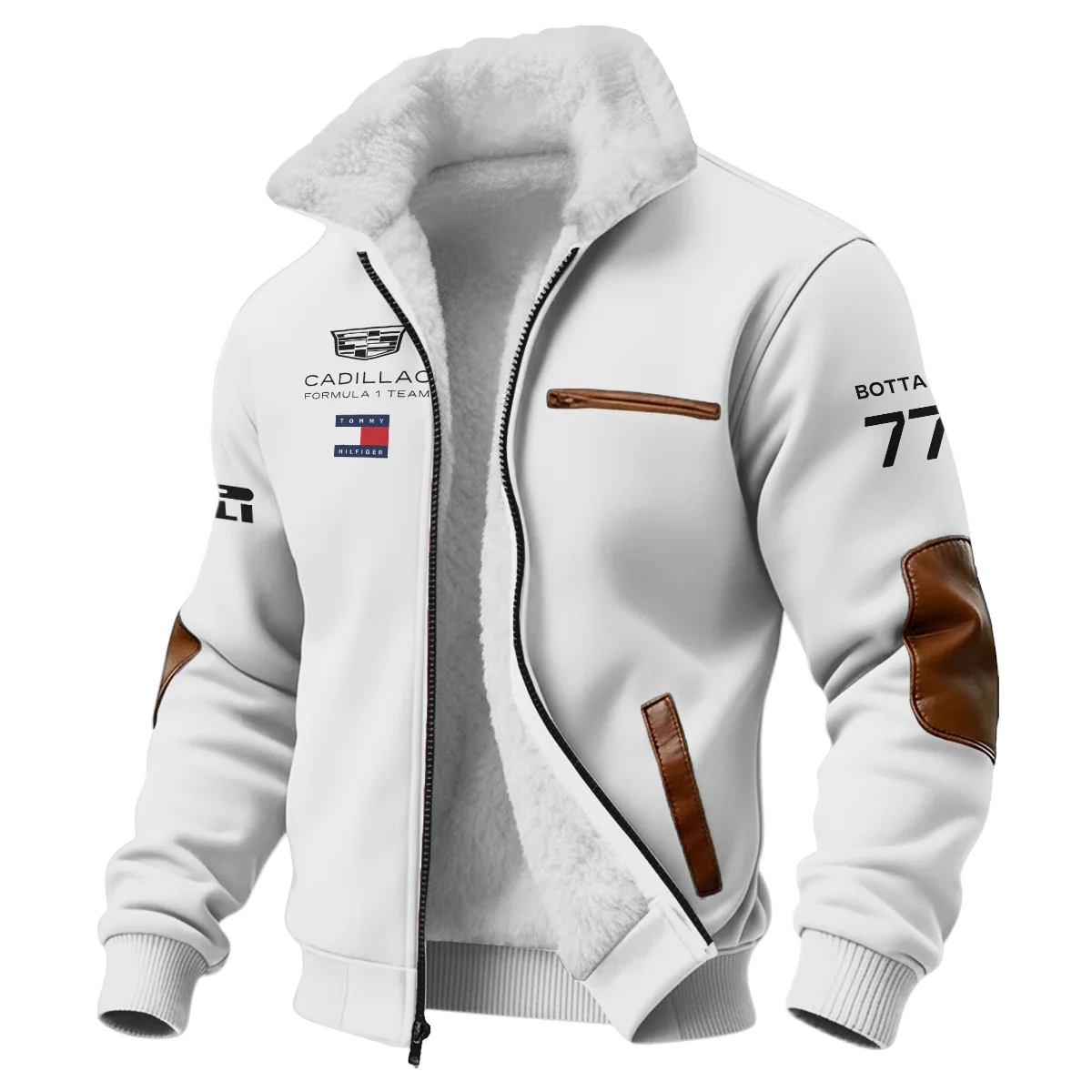 2026 Valtteri Bottas Cadillac F1 Teamwear Fleece Jacket BLVACDL9226A1FJ - White - Image 2