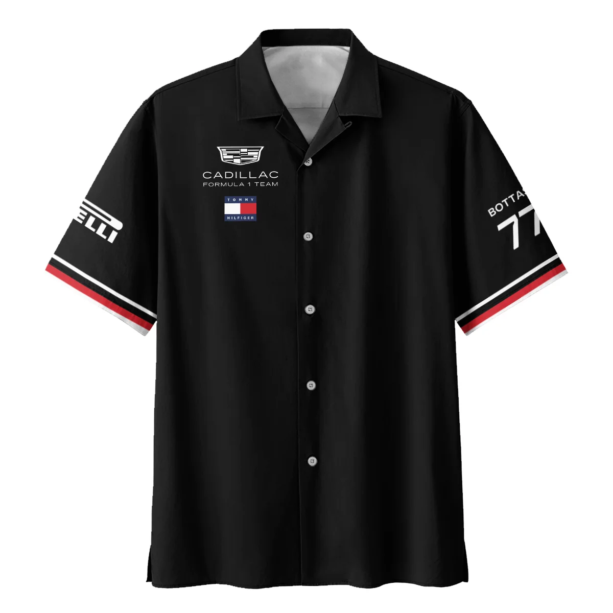 2026 Valtteri Bottas Cadillac F1 Teamwear Hawaiian Shirt BLVACDL9226A2HW - Black - Image 2