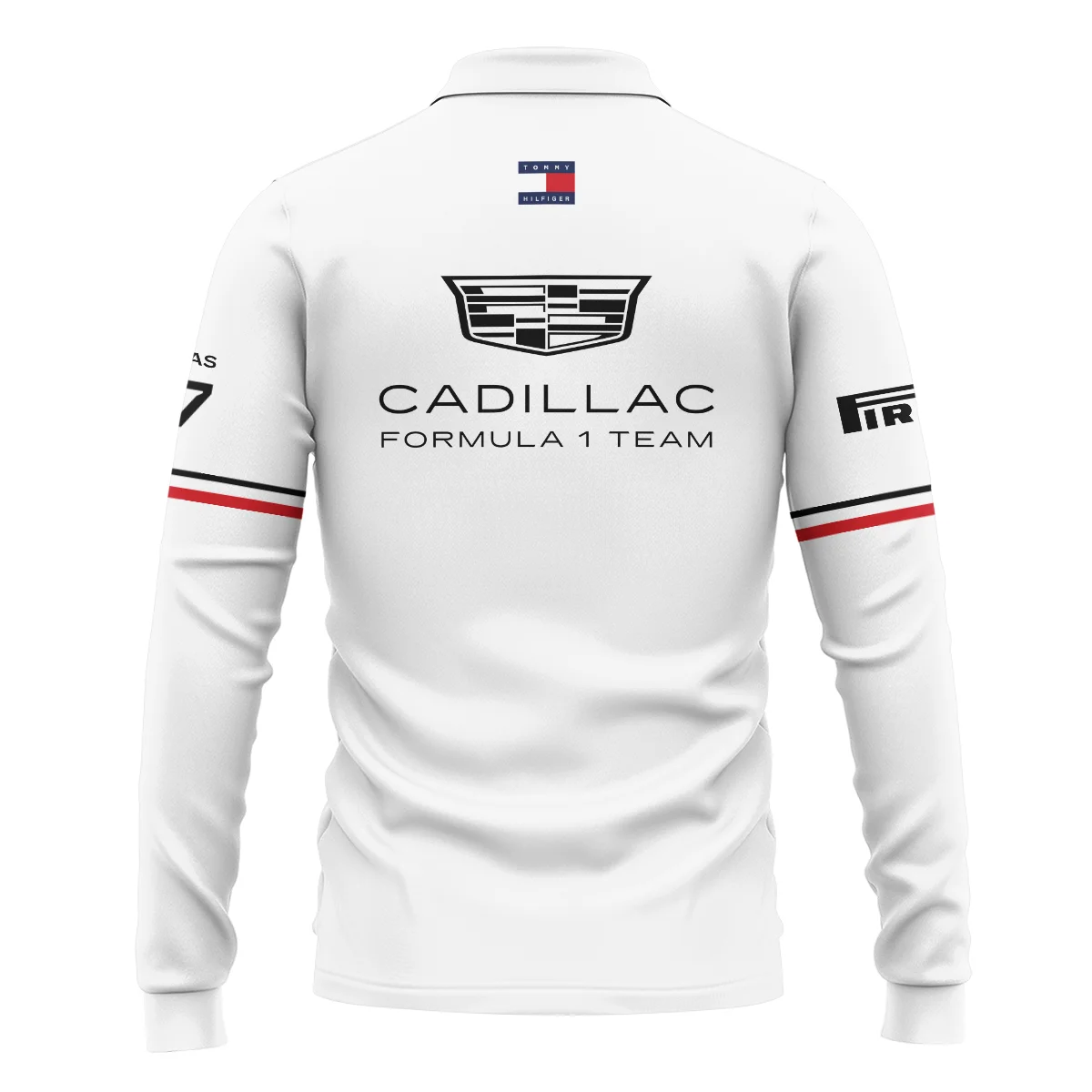 2026 Valtteri Bottas Cadillac F1 Teamwear Long Polo Shirt BLVACDL9226A1LPL - White - Image 3