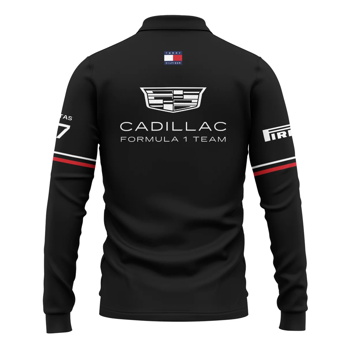2026 Valtteri Bottas Cadillac F1 Teamwear Long Polo Shirt BLVACDL9226A2LPL - Black - Image 3