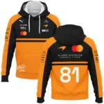 2026 Oscar Piastri 81 McLaren F1 Teamwear Hoodie BLOP25326A1HD - Orange