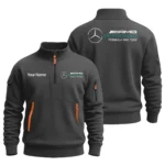 Mercedes F1 Team Logo Fashion Sweatshirt Half Zipper BLFO6825A1MER
