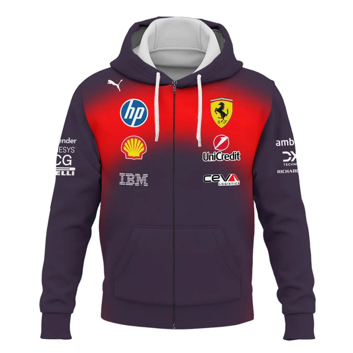 2026 China GP Edition Ferrari F1 Zipper Hoodie BLVA12326FRRZHD - Image 2