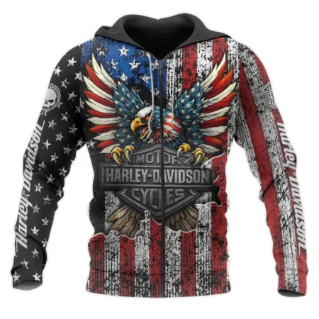 Harley-Davidson Motorcycle American Spirit Zipper Hoodie All Over Prints Gift Fan Love QTVAHL250226A13-ZHD