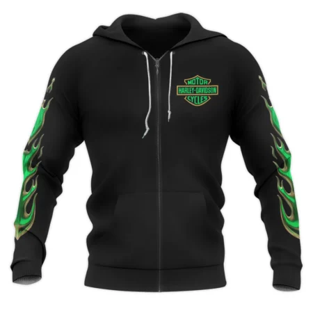 Harley-Davidson Motorcycle Green Phantom Zipper Hoodie All Over Prints Gift Fan Love QTVAHL250226A15-ZHD