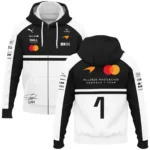2026 Lando Norris 1 McLaren F1 Teamwear Zipper Hoodie BLNR25326A2ZHD - White