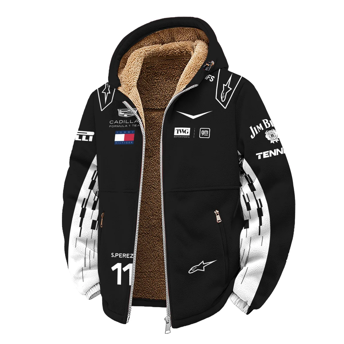 2026 Sergio Perez Cadillac F1 Team Apparel Winter Fleece Jacket BLVA9326SP3WFJ - Image 2