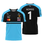 2026 Lando Norris McLaren F1 Teamwear T-Shirt BLNR26126A3TS - Cyan - Race Day Outfit