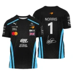 2026 Lando Norris McLaren F1 Teamwear T-Shirt BLNR26226A3TS - Cyan - Motorsport Lifestyle Wear