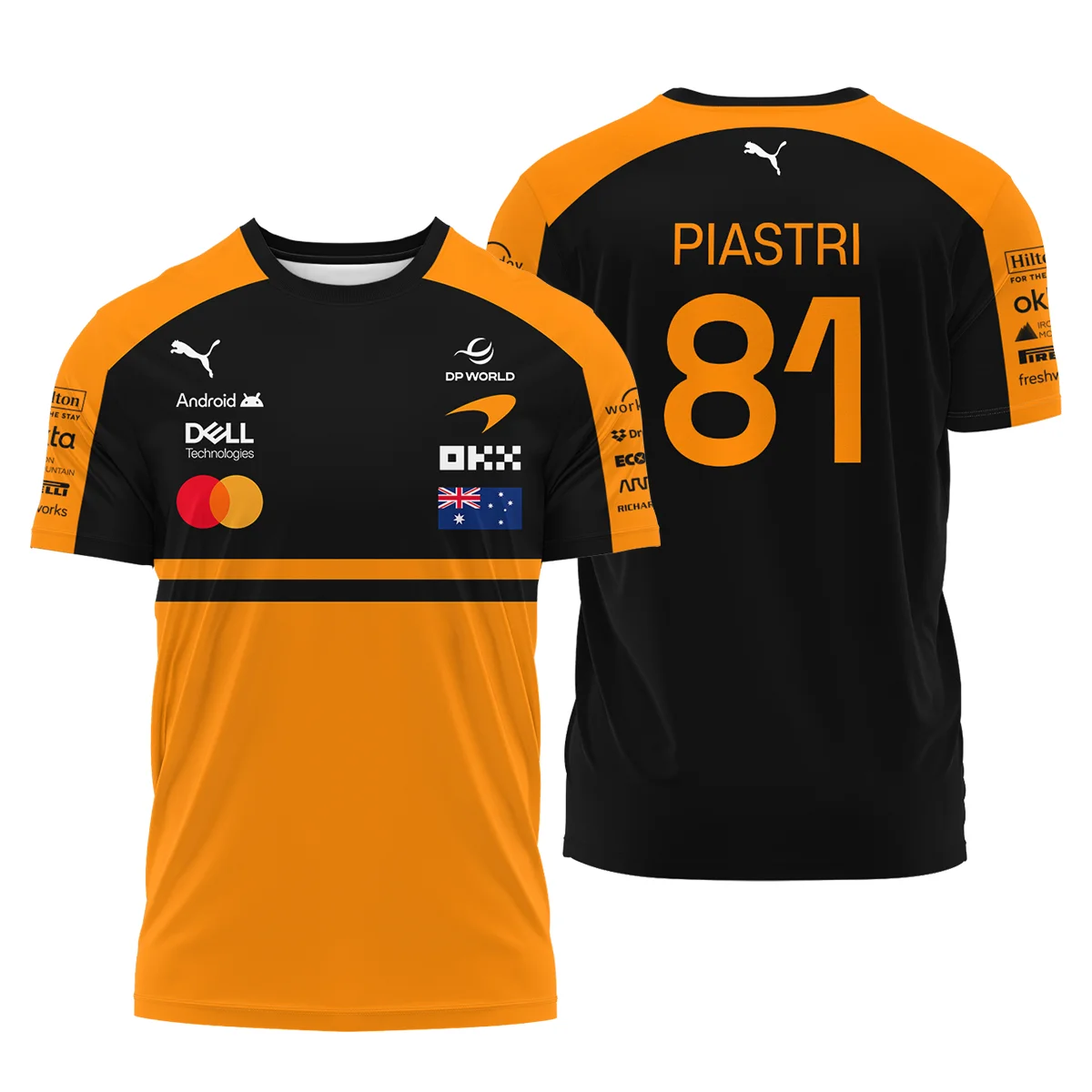 2026 Oscar Piastri McLaren F1 Teamwear T-Shirt BLOP4226A1TS - Orange