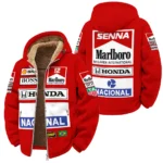 1988 Ayrton Senna Honda Race Suit Marlboro McLaren Winter Fleece Jacket BL3725A2WFJ