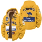 1987 Ayrton Senna Camel Honda F1 Winter Fleece Jacket BL3725A5WFJ - Race Day Design