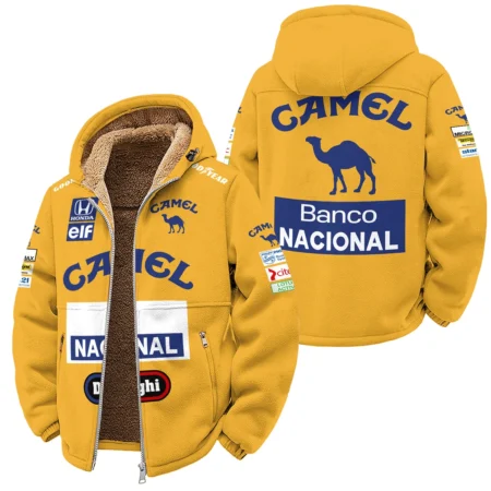 1987 Ayrton Senna Camel Honda F1 Winter Fleece Jacket BL3725A5WFJ - Race Day Design