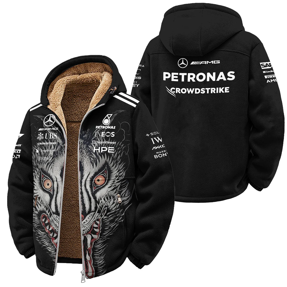 2026 Japan GP Y-3 x Mercedes F1 - Winter Fleece Jacket BLMER18326A1WFJ