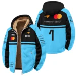 2026 Lando Norris 1 McLaren F1 Teamwear Winter Fleece Jacket BLNR25326A3WFJ - Cyan