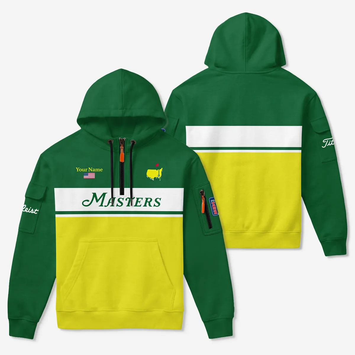 Masters Tournament Titleist Zip Neck Hoodie All Over Prints QTMT100325A1TL-ZLU - Image 3