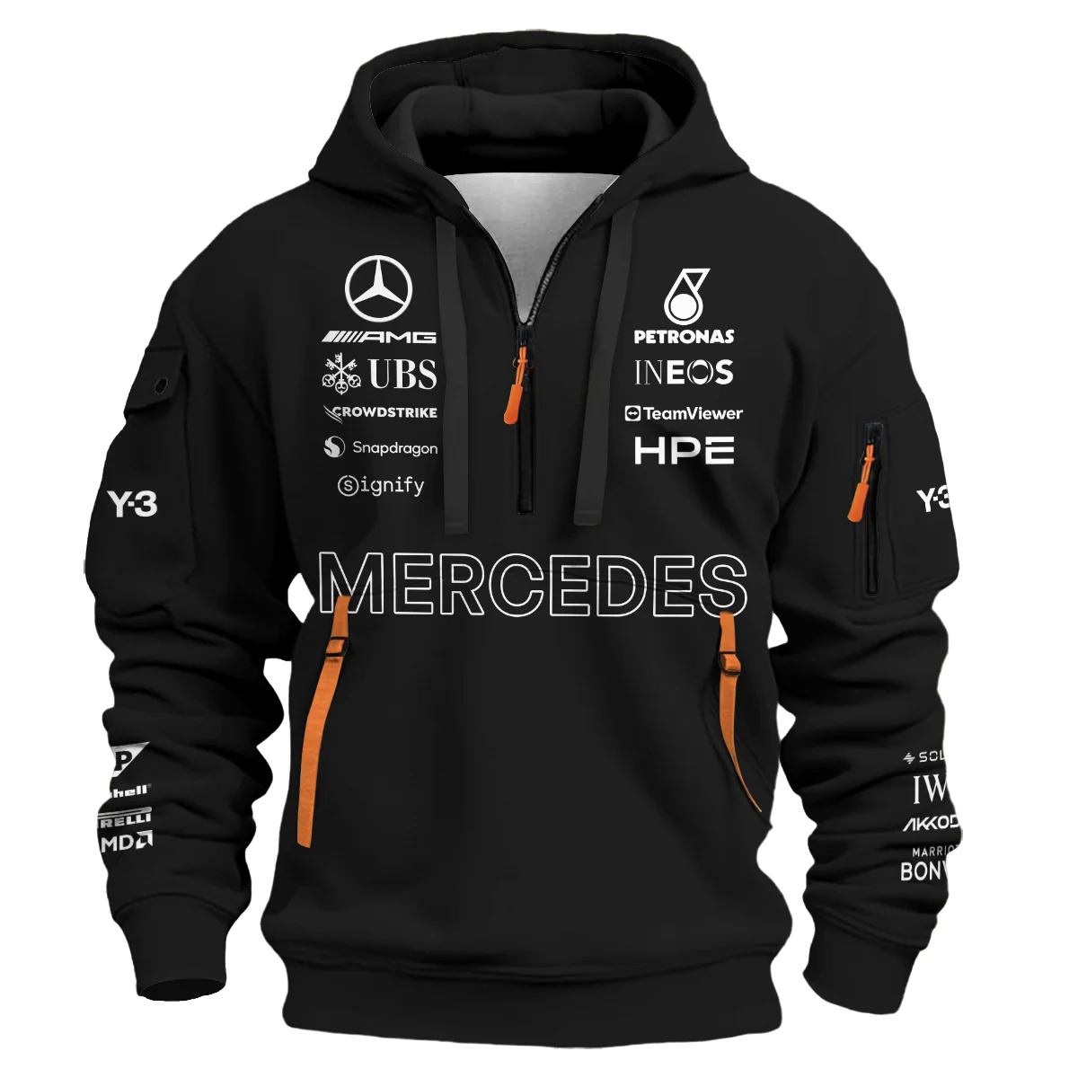 2026 Y-3 x Mercedes F1 Teamwear - Hoodie Half Zip BLMER18326A3HDF - Image 2