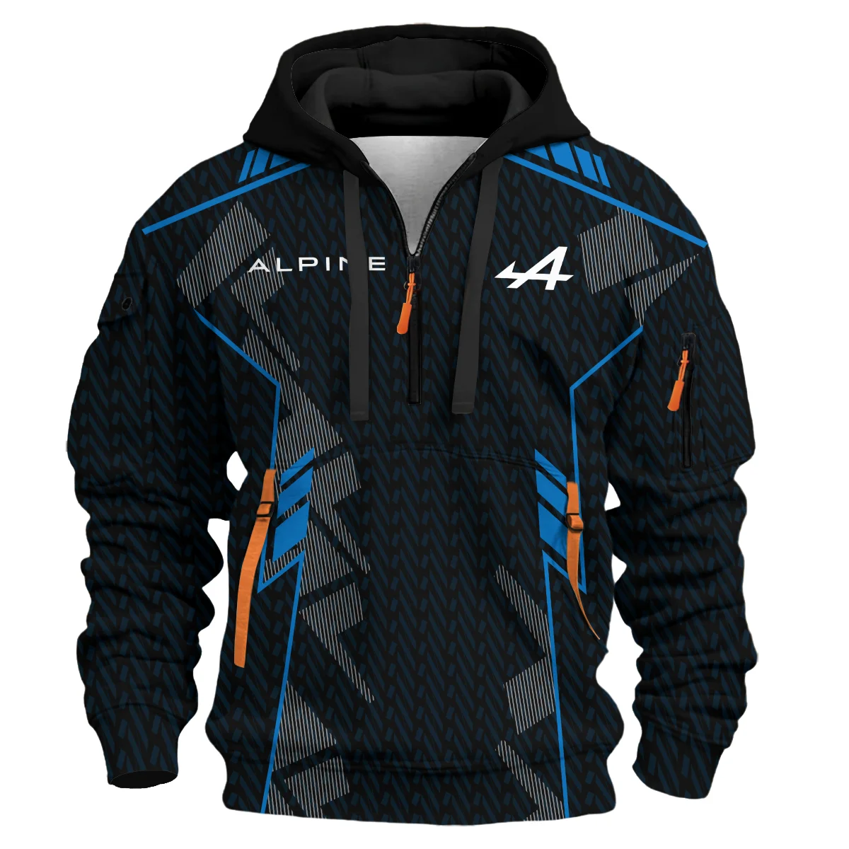 Alpine F1 Teamwear Hoodie Half Zip BLVA5326A1ALPHDF - Image 2