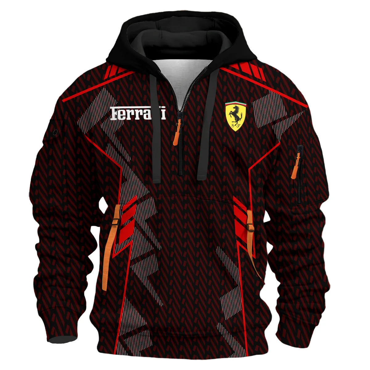 Ferrari F1 Teamwear Hoodie Half Zip BLVA5326A1FRRHDF - Image 2