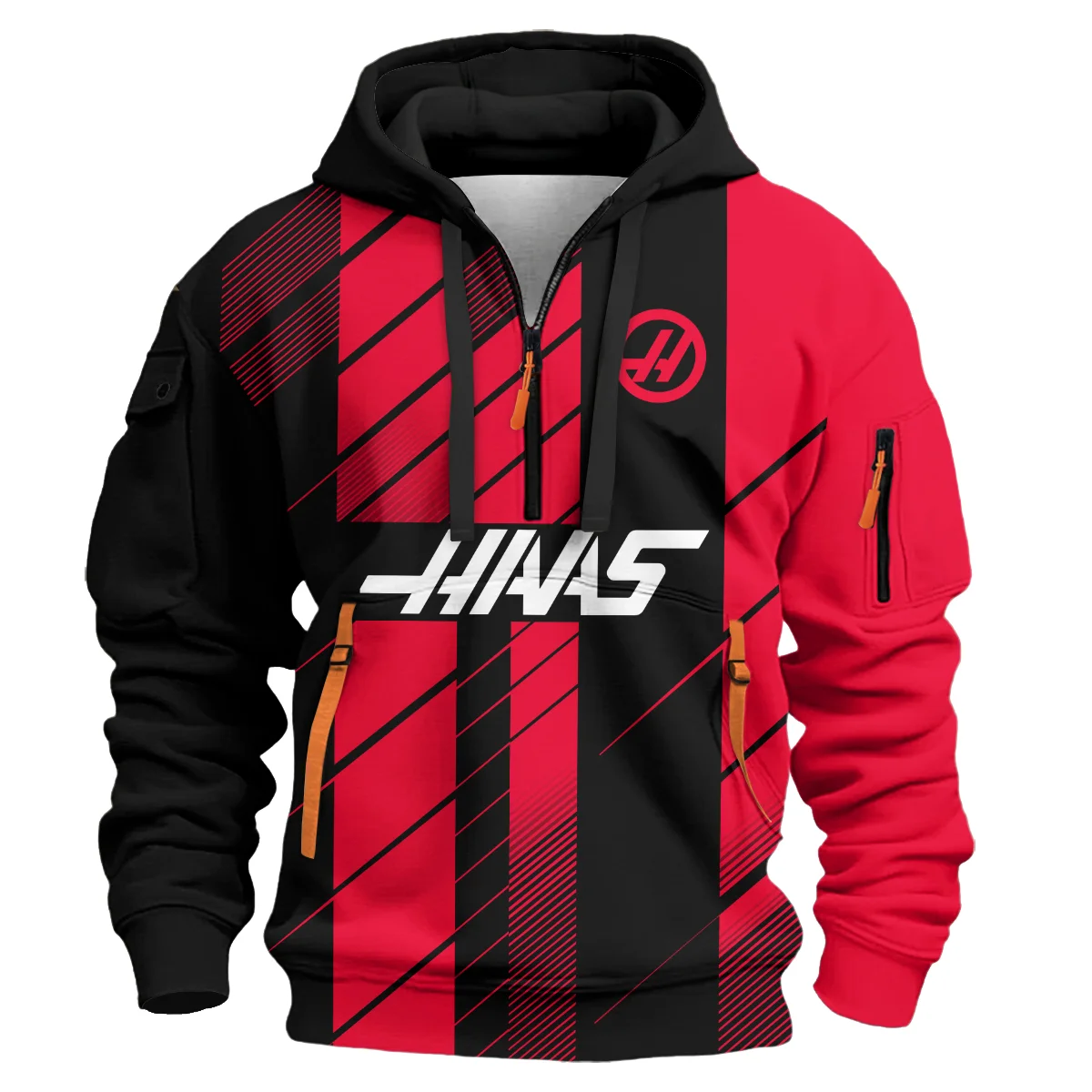Haas F1 Teamwear Hoodie Half Zip BLVA5326A2HAASHDF - Image 2