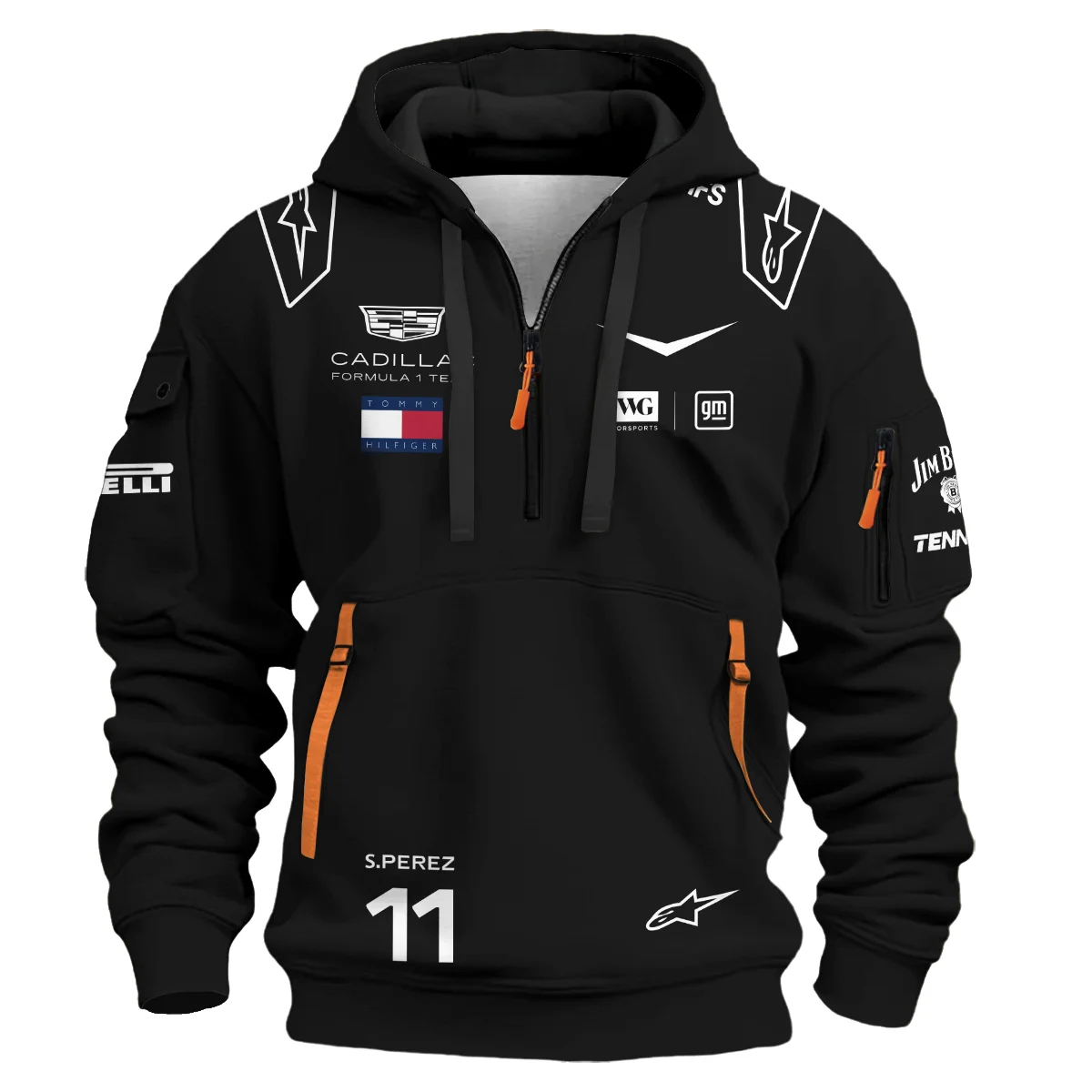 2026 Sergio Perez Cadillac F1 Team Apparel Hoodie Half Zip BLVA9326SP3HDF - Image 2