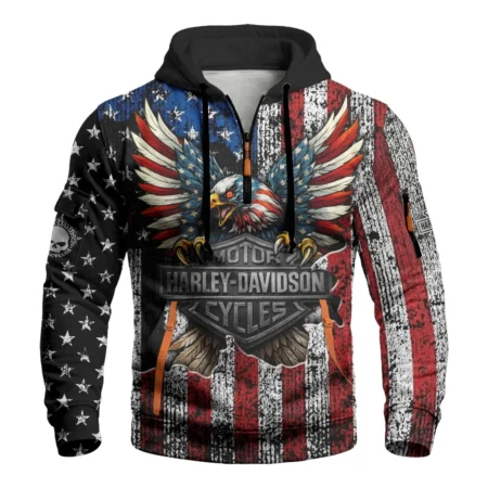 Harley-Davidson Motorcycle American Spirit Hoodie Half Zipper All Over Prints Gift Fan Love QTVAHL250226A13-HDF