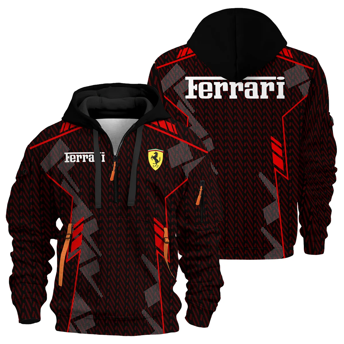 Ferrari F1 Teamwear Hoodie Half Zip BLVA5326A1FRRHDF