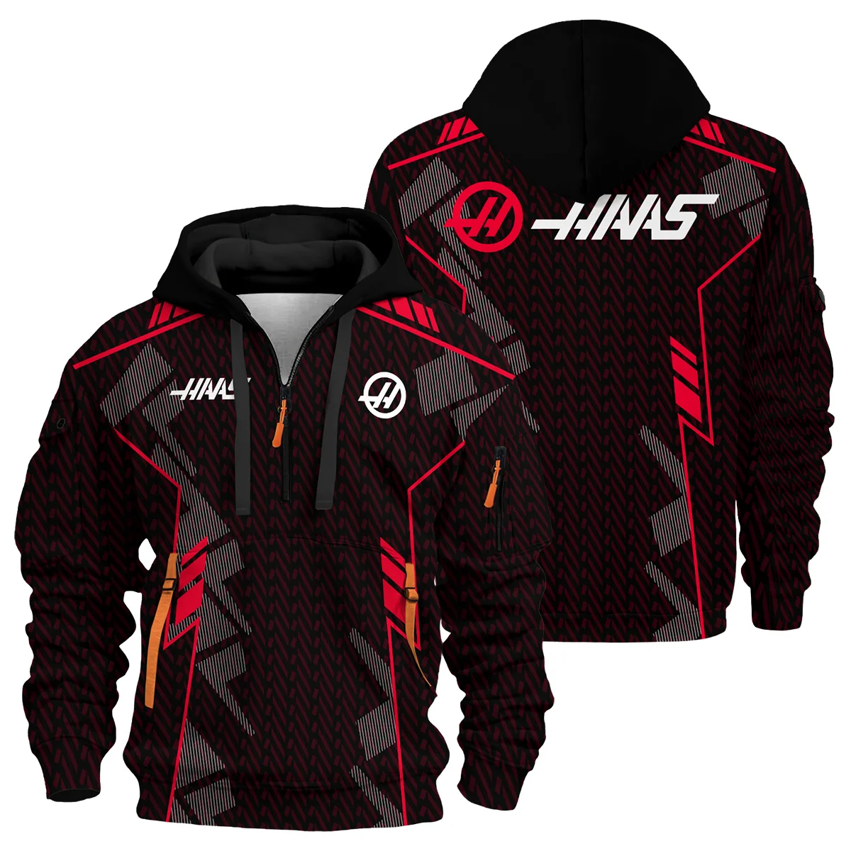 Haas F1 Teamwear Hoodie Half Zip BLVA5326A1HAASHDF