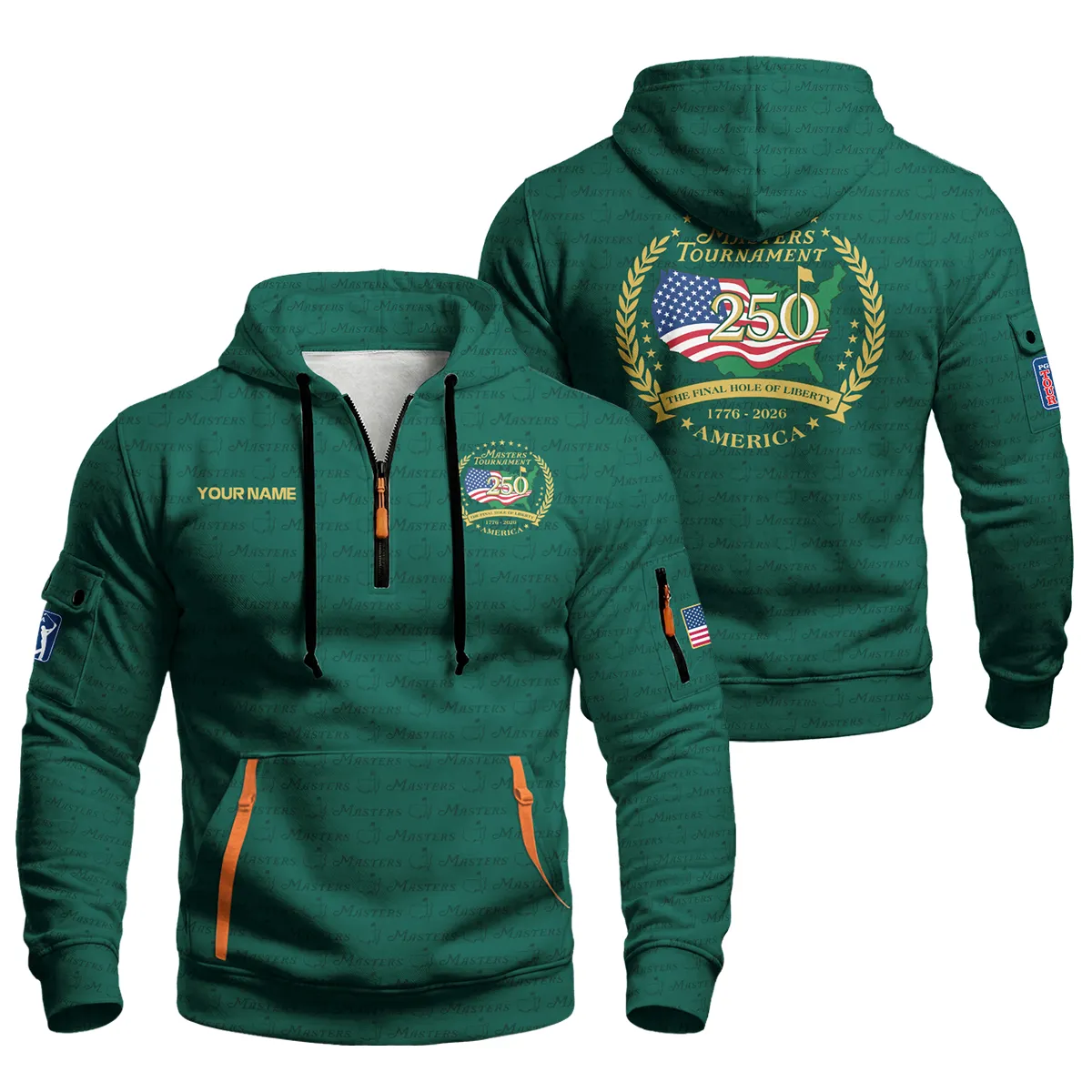 Masters Tournament America 250 Anniversary Hoodie Half Zipper QTMT040325A1NBB-HDF - Image 3