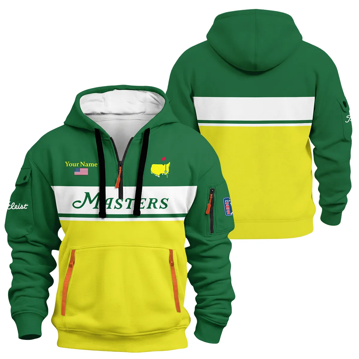 Masters Tournament Titleist Hoodie Half Zipper All Over Prints QTMT100325A1TL-HDF - Image 3