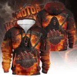 Harley-Davidson Motorcycle Hell Reaper Hoodie Half Zipper All Over Prints Gift Fan Love QTVAHL250226A17-HDF