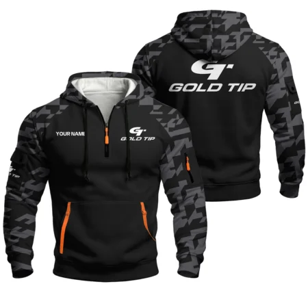 Gold Tip Hoodie Half Zipper Designed for True Fans QTAR070225A2GOT