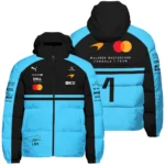 2026 Lando Norris 1 McLaren F1 Teamwear Down & Puffer Jackets BLNR25326A3HCJ - Cyan