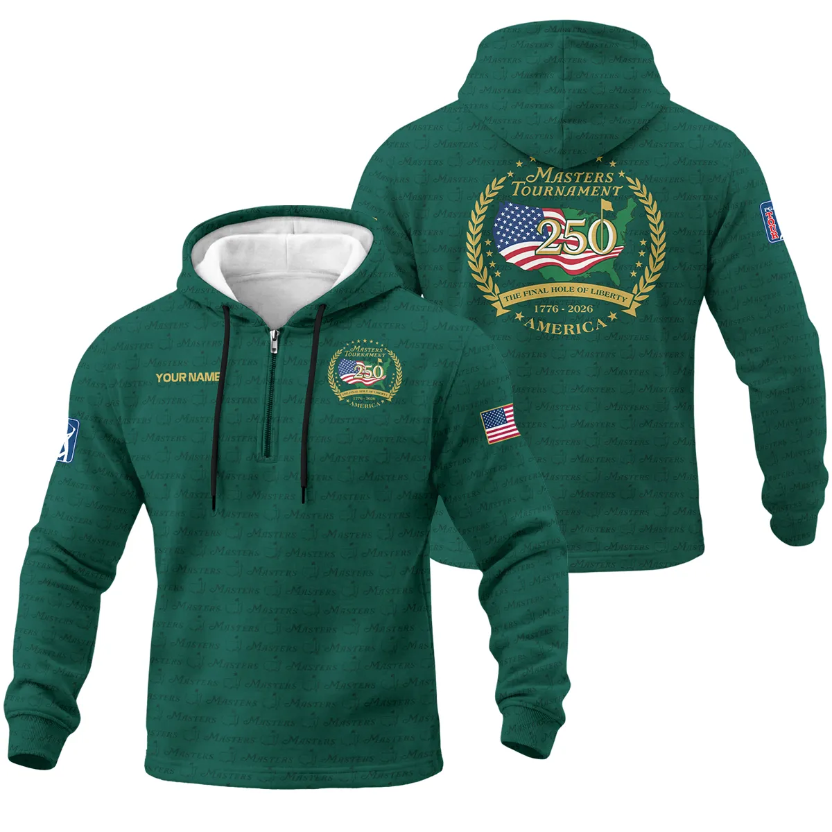 Masters Tournament America 250 Anniversary 1/4 Zipper Hoodie QTMT040325A1NBB-1/4HD - Image 3