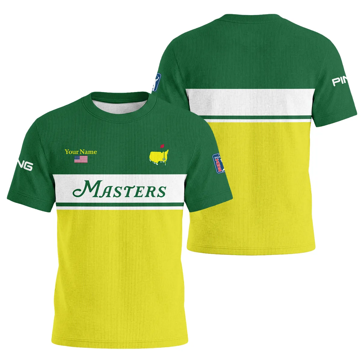 Ping Masters Tournament Unisex Classic Logo Ribbed T-Shirt QTMT100325A1PI-RTS - Image 3