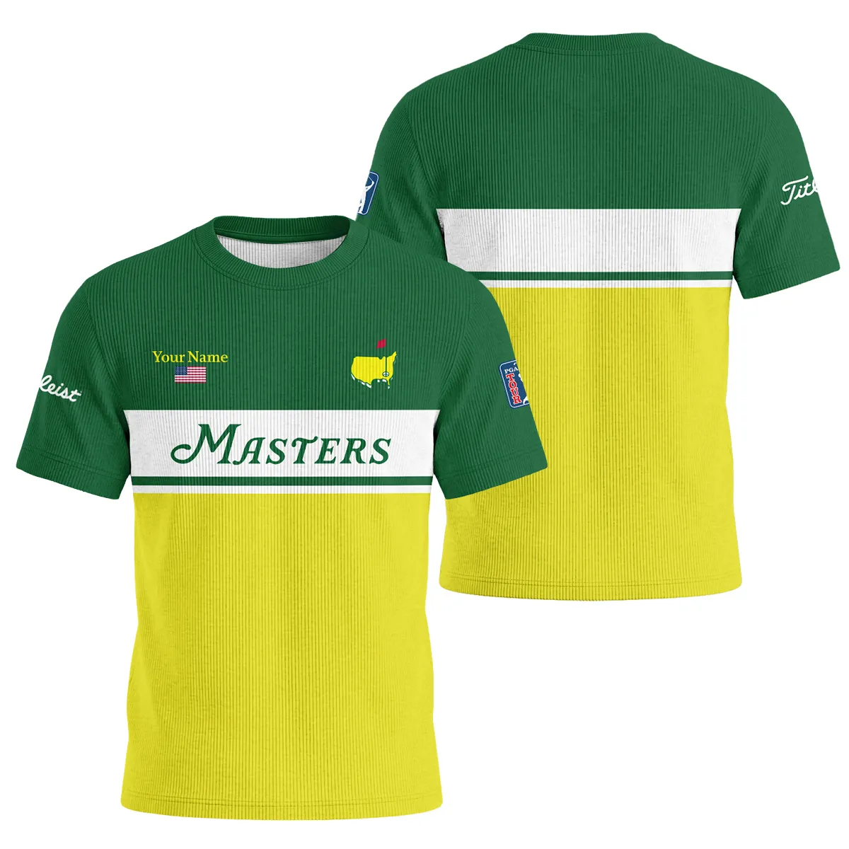 Masters Tournament Titleist Unisex Classic Logo Ribbed T-Shirt QTMT100325A1TL-RTS - Image 3