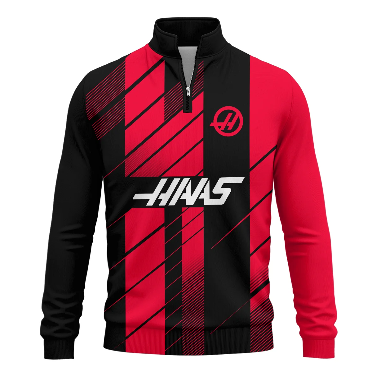 Haas F1 Teamwear Quarter Zip Sweatshirt BLVA5326A2HAASQZS - Image 2