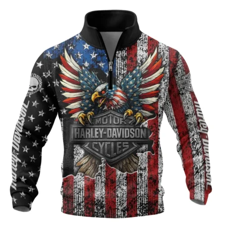 Harley-Davidson Motorcycle American Spirit Quarter Zip Sweatshirt All Over Prints Gift Fan Love QTVAHL250226A13-QTZ