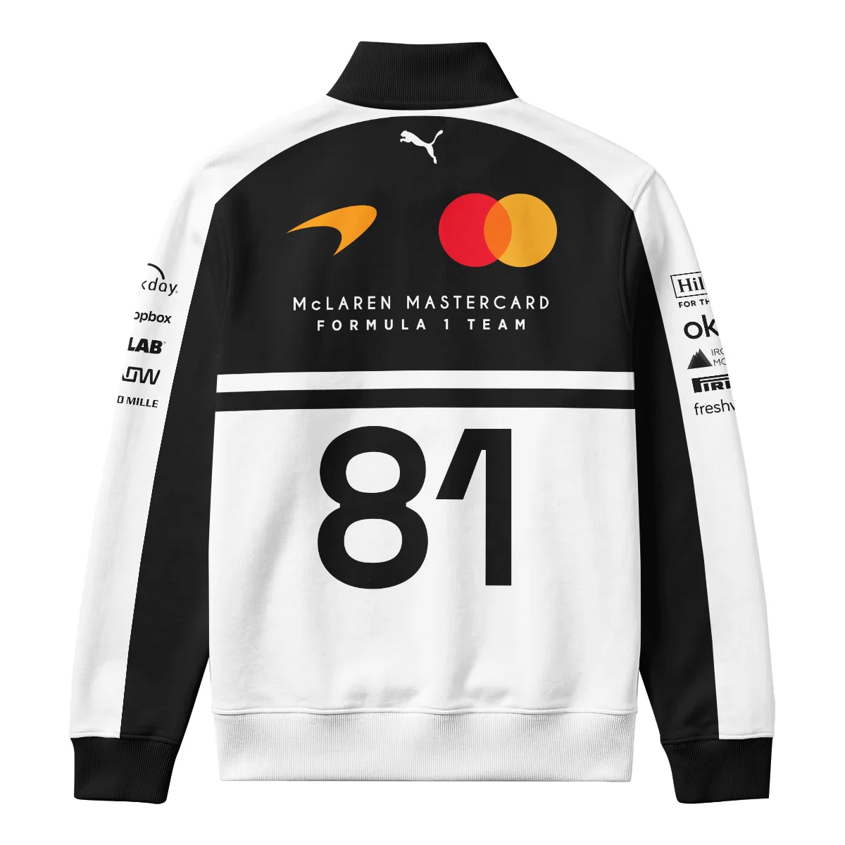 2026 Oscar Piastri 81 McLaren F1 Teamwear Quarter Zip Sweatshirt BLOP25326A2QZS - White - Image 3