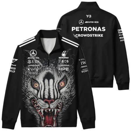 2026 Japan GP Y-3 x Mercedes F1 - Quarter Zip Sweatshirt BLMER18326A1QZS - Formula Racing Apparel