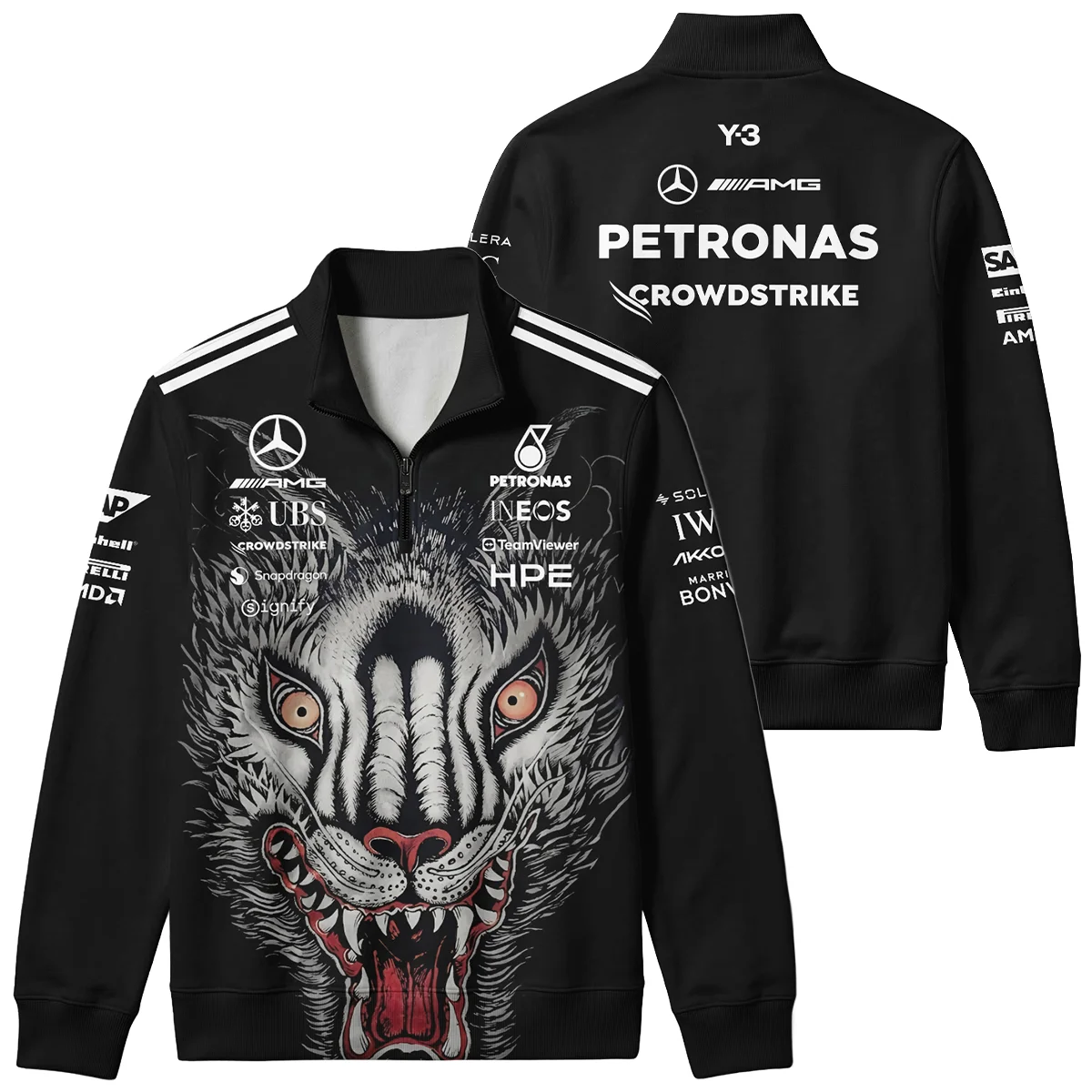 2026 Japan GP Y-3 x Mercedes F1 - Quarter Zip Sweatshirt BLMER18326A1QZS