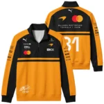 2026 Oscar Piastri 81 McLaren F1 Teamwear Quarter Zip Sweatshirt BLOP25326A1QZS - Orange