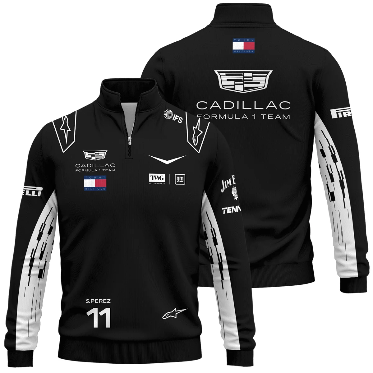 2026 Sergio Perez Cadillac F1 Team Apparel Quarter Zip Sweatshirt BLVA9326SP3QZS