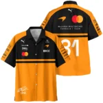2026 Oscar Piastri 81 McLaren F1 Teamwear Hawaiian Shirt BLOP25326A1HW - Orange