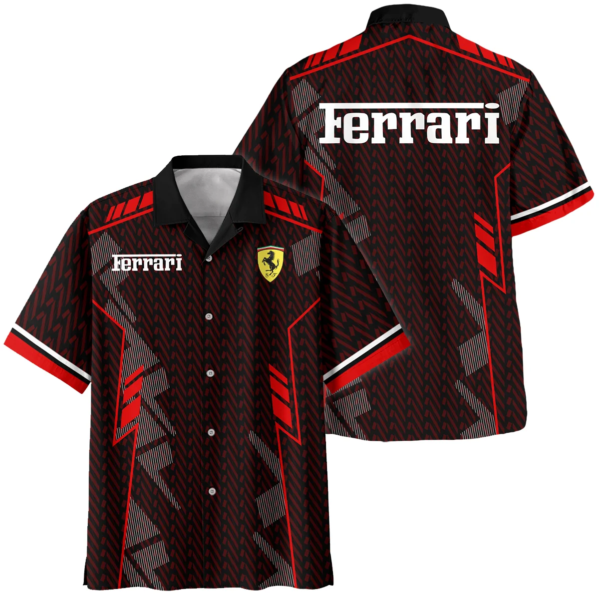 Ferrari F1 Teamwear Hawaiian Shirt BLVA5326A1FRRHW - Motorsport Lifestyle Wear