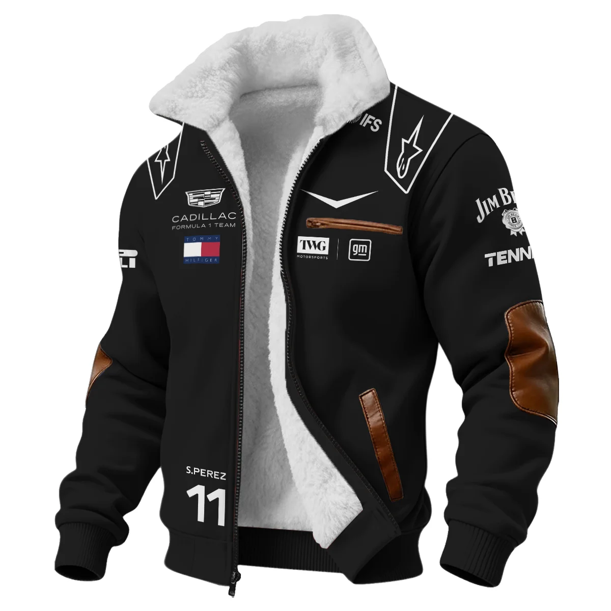 2026 Sergio Perez Cadillac F1 Team Apparel Fleece Jacket BLVA9326SP3FJ - Image 2